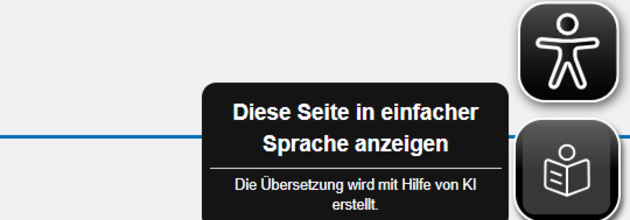 Der Button zum Einfache-Sprache-Übersetzer auf der Homepage des Landessportbundes Niedersachsen